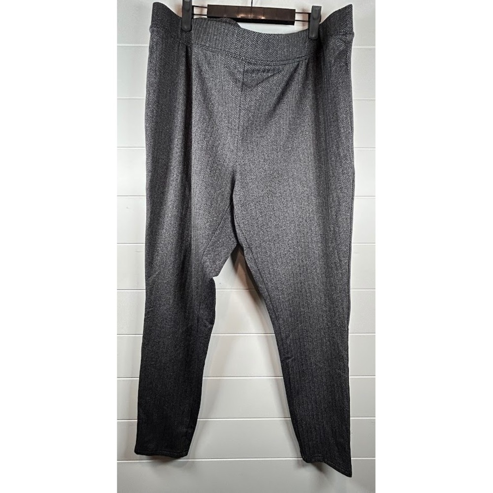 Old Navy Women's Plus Size XXL Herringbone Stretch Pants Black‎ Gray Business